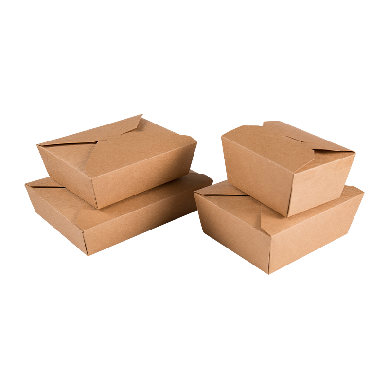 Caja de papel kraft para hamburguesas y comida rápida desechable de grado alimenticio