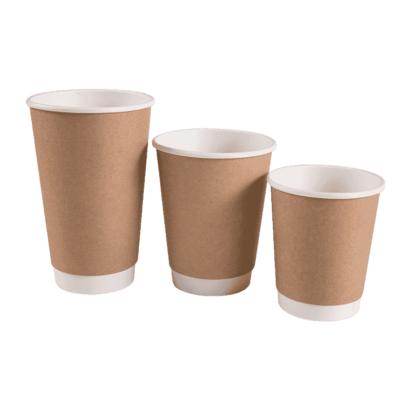 Tazas de café para llevar con pared doble de papel kraft