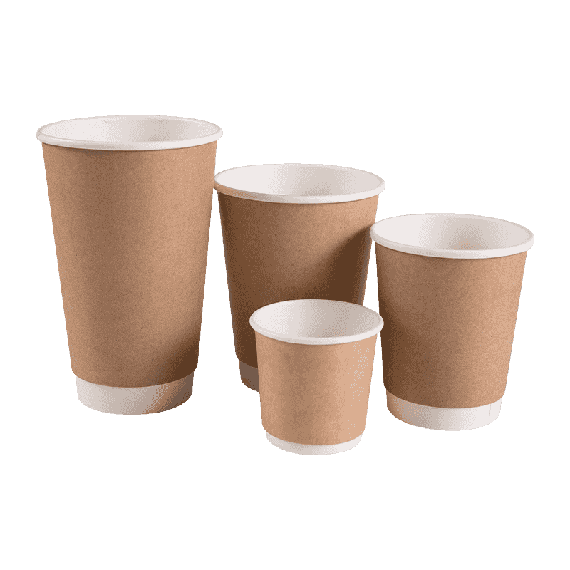 Tazas de café para llevar con pared doble de papel kraft