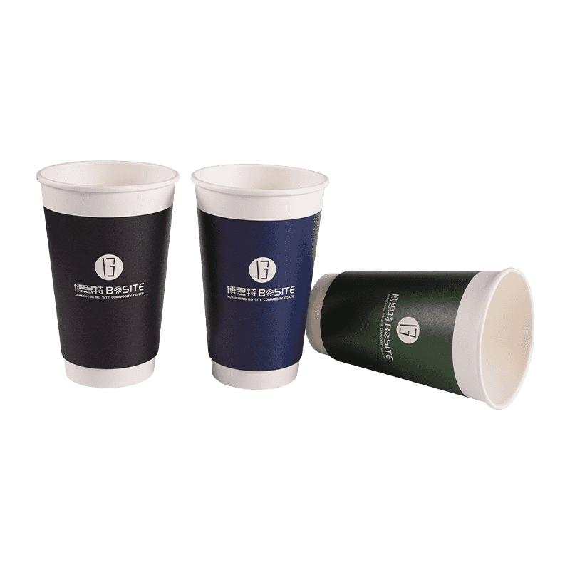 Tazas de papel de doble capa biodegradables para bebidas calientes y frías