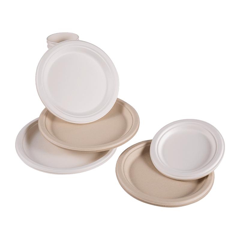 Plato de papel desechable, biodegradable, impermeable y resistente al aceite