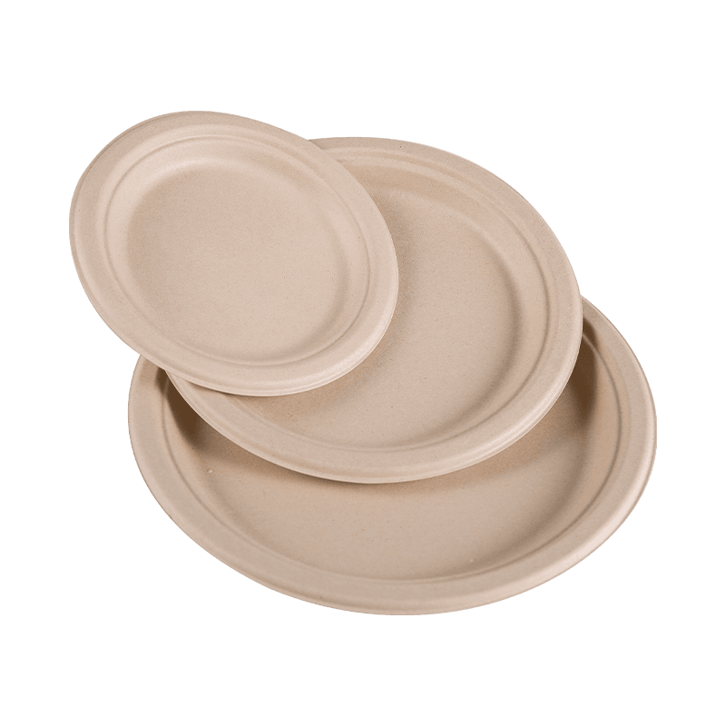 Plato de papel desechable, biodegradable, impermeable y resistente al aceite