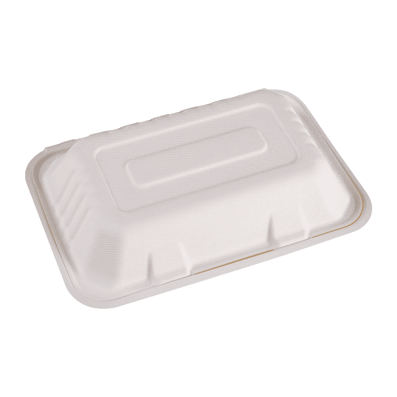 Caja de comida para llevar desechable con tapa abatible y bisagra, portátil