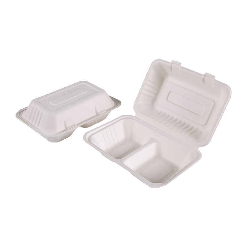 Caja de comida para llevar desechable con tapa abatible y bisagra, portátil